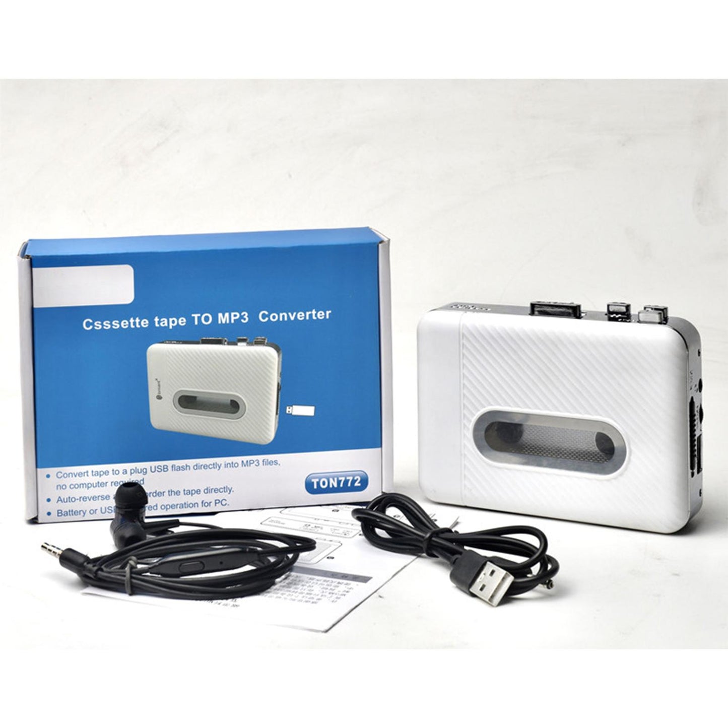 Cassette Player with Headphones Lightweight Design Record Players