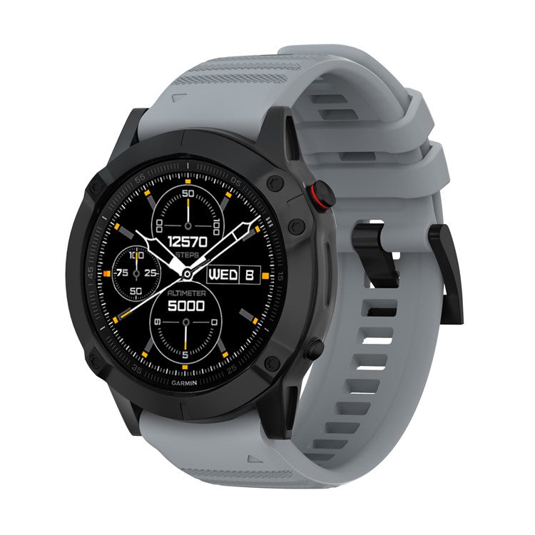 For Garmin Fenix 7/6 Sapphire GPS/6 Pro GPS/6 GPS/5 Plus/5 Silicone Smart Watch Band Adjustable Wrist Strap - Grey