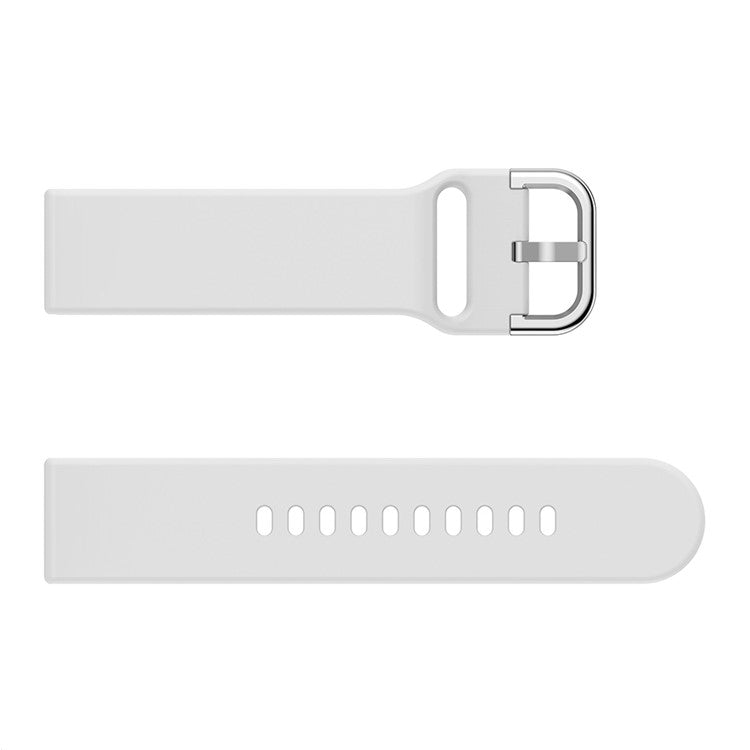 20mm Silicone Watchband Strap for Samsung Galaxy Watch 42mm, Solid Color Adjustable Watch Wrist Band - White