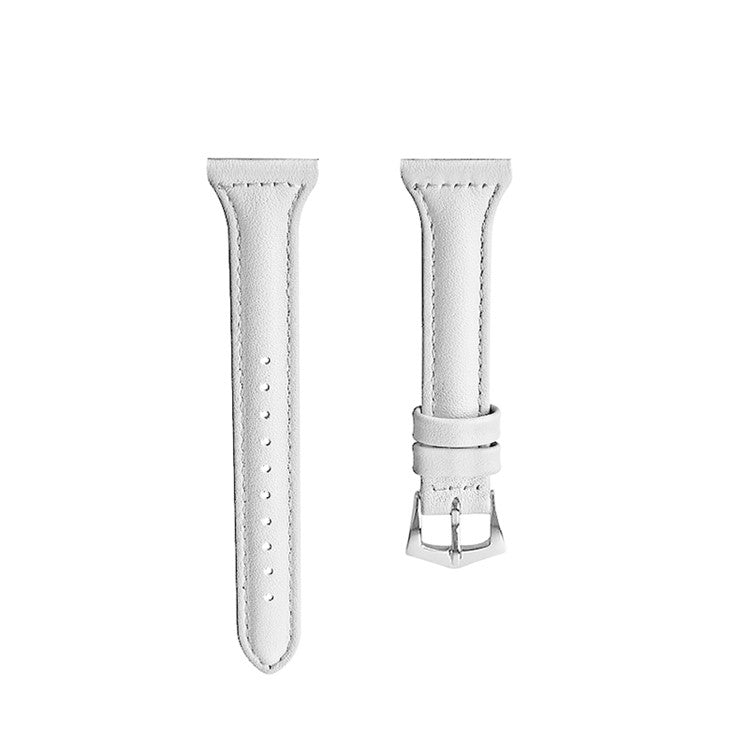 For Xiaomi Mi Watch Armband 18mm Genuine Leather Watch Strap - White