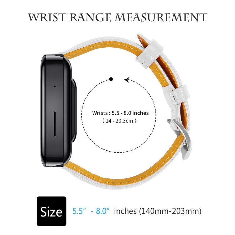 For Xiaomi Mi Watch Armband 18mm Genuine Leather Watch Strap - White