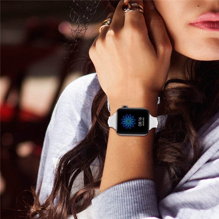 For Xiaomi Mi Watch Armband 18mm Genuine Leather Watch Strap - White