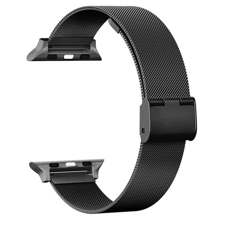 Milanese Stainless Steel Watch Strap for Apple Watch Series 10 46mm / Ultra 2 Ultra 49mm / 9 8 7 45mm / SE (2023) SE (2022) SE 6 5 4 44mm / 3 2 1 42mm - Black