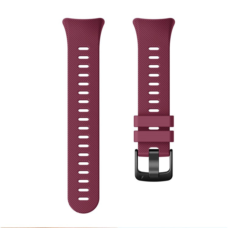 Silicone Watch Band Strap Black Buckle for Garmin Forerunner 45 - Wine Red