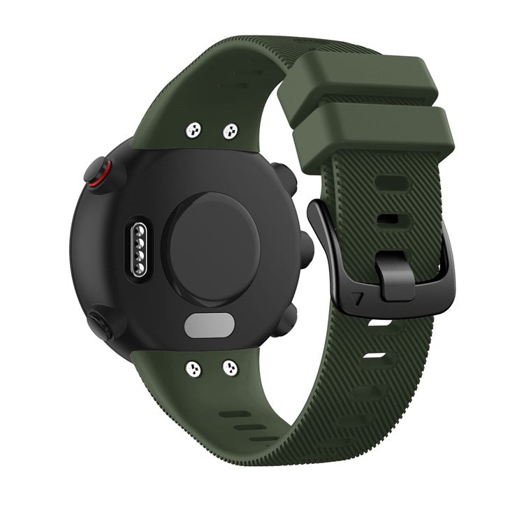 Silicone Watch Band Strap Black Buckle for Garmin Forerunner 45 - Army Green