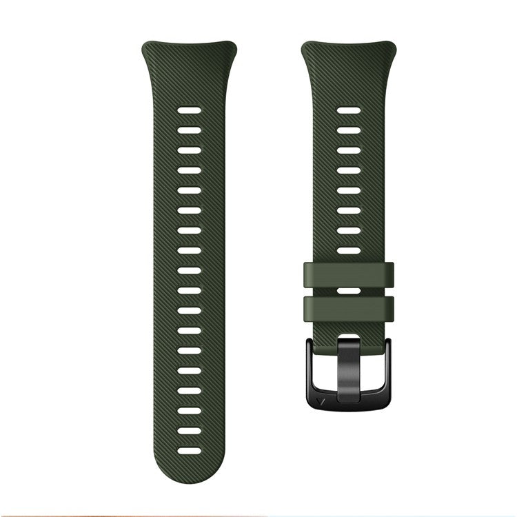 Silicone Watch Band Strap Black Buckle for Garmin Forerunner 45 - Army Green