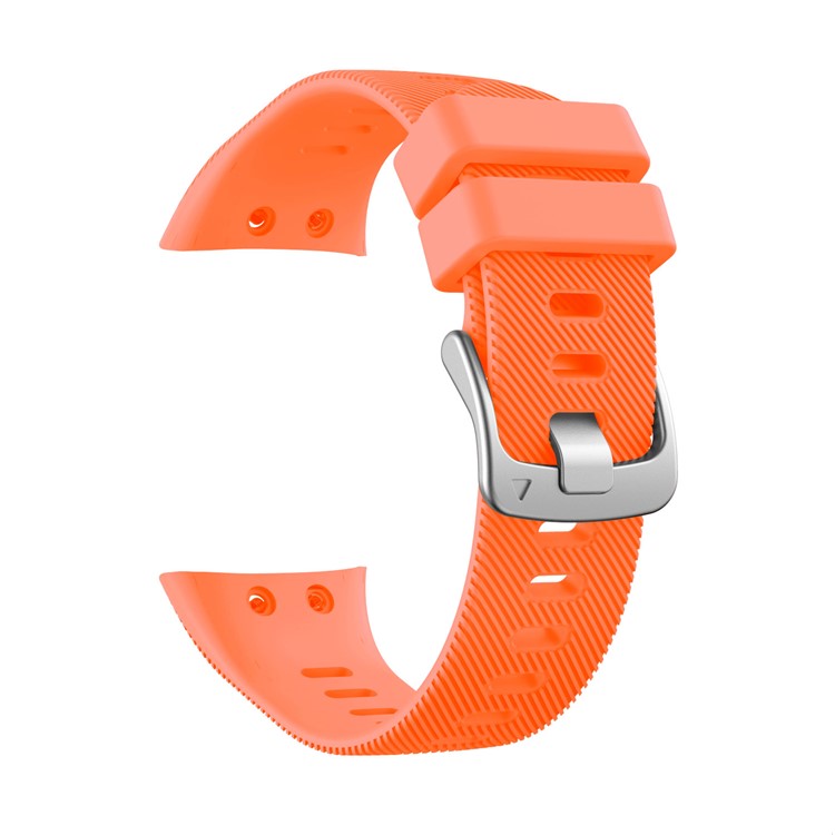 Silicone Watchband Strap Silver Buckle for Garmin Forerunner 45 - Orange