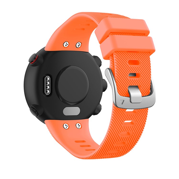 Silicone Watchband Strap Silver Buckle for Garmin Forerunner 45 - Orange