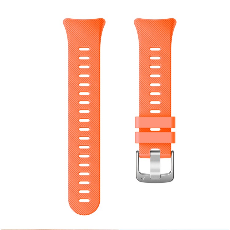 Silicone Watchband Strap Silver Buckle for Garmin Forerunner 45 - Orange