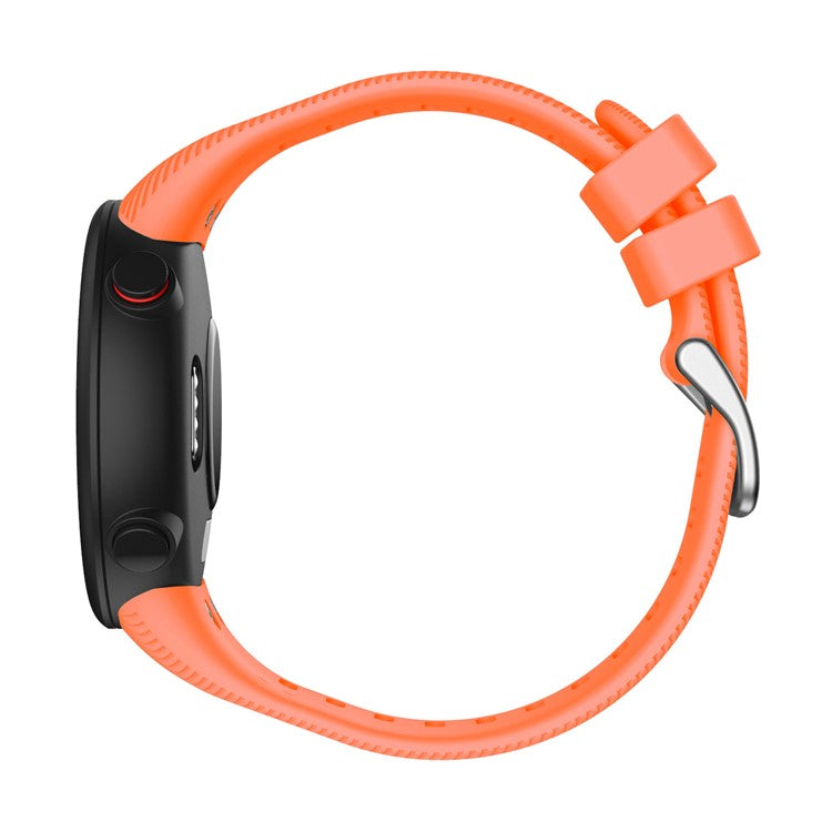 Silicone Watchband Strap Silver Buckle for Garmin Forerunner 45 - Orange