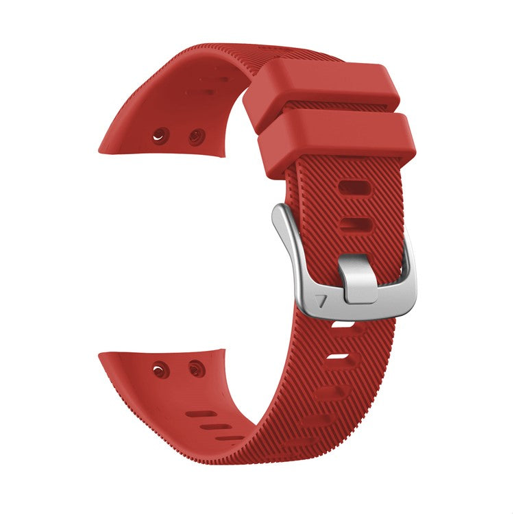 Silicone-Watch-Band-Silver-Buckle-for-Garmin-Forerunner-45S-Red