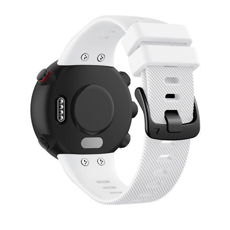 Silicone Wrist Strap with Black Buckle for Garmin Forerunner 45S - White