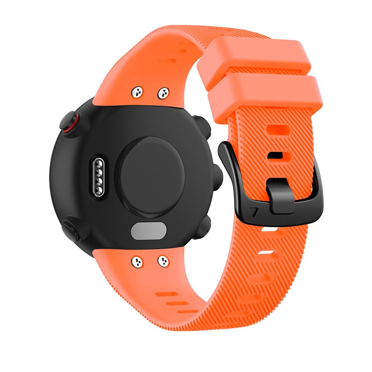Silicone Wrist Strap with Black Buckle for Garmin Forerunner 45S - Orange