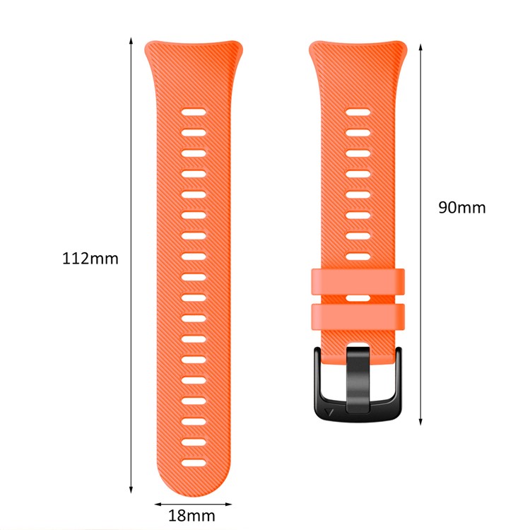 Silicone Wrist Strap with Black Buckle for Garmin Forerunner 45S - Orange