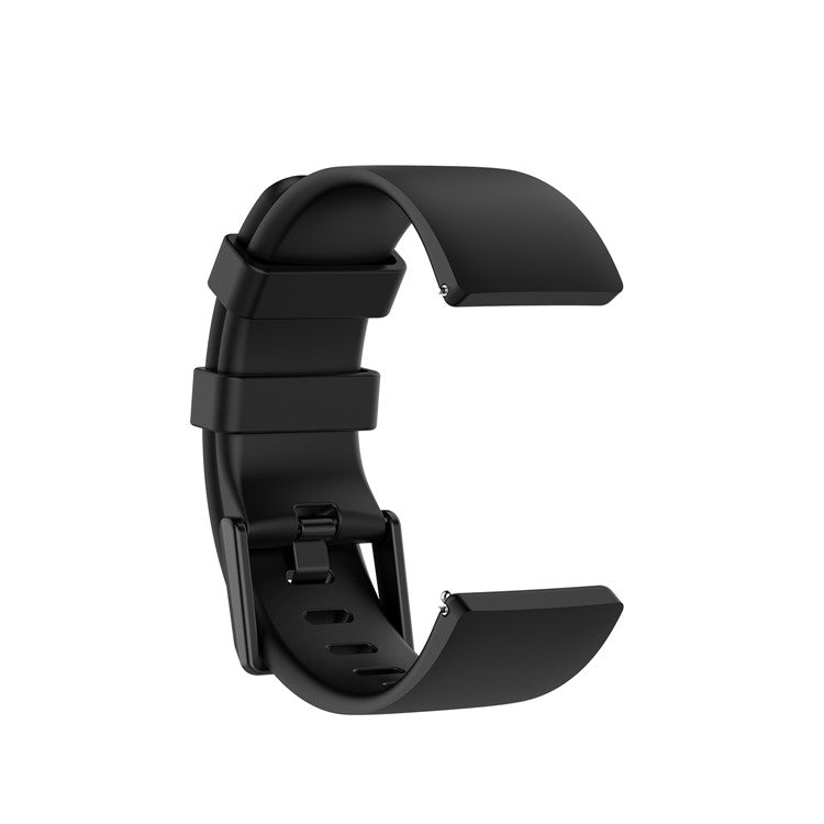 Silicone Watch Band Strap for Fitbit Versa 2/Versa Lite - Black / Size: L
