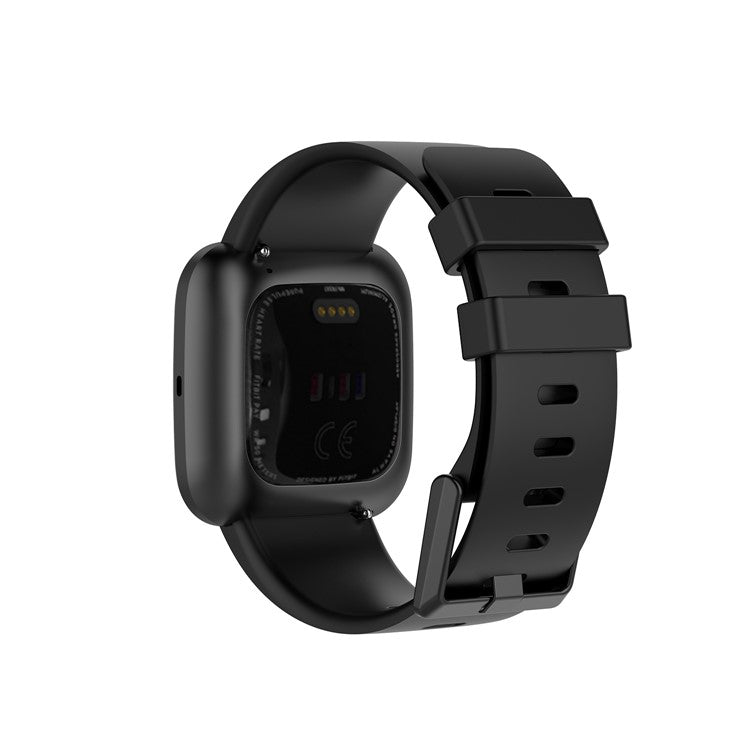 Silicone Watch Band Strap for Fitbit Versa 2/Versa Lite - Black / Size: L