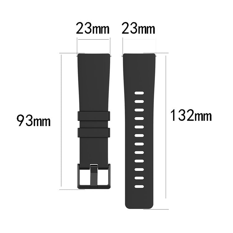 Silicone Watch Band Strap for Fitbit Versa 2/Versa Lite - Black / Size: L