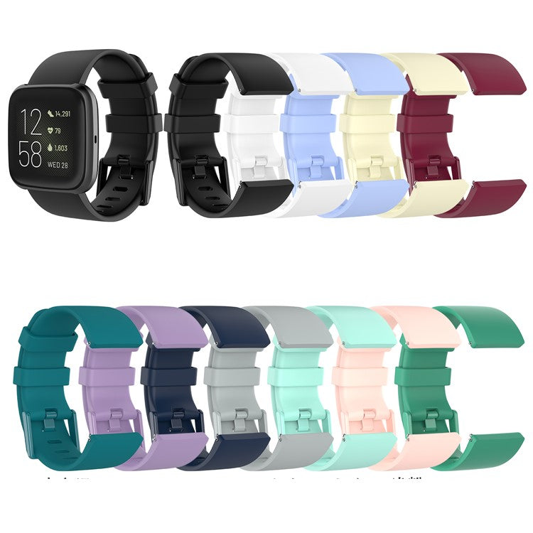 Silicone Watch Band Strap for Fitbit Versa 2/Versa Lite - White / Size: L