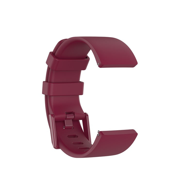Silicone Watch Band Strap for Fitbit Versa 2/Versa Lite - Wine Red / Size: L