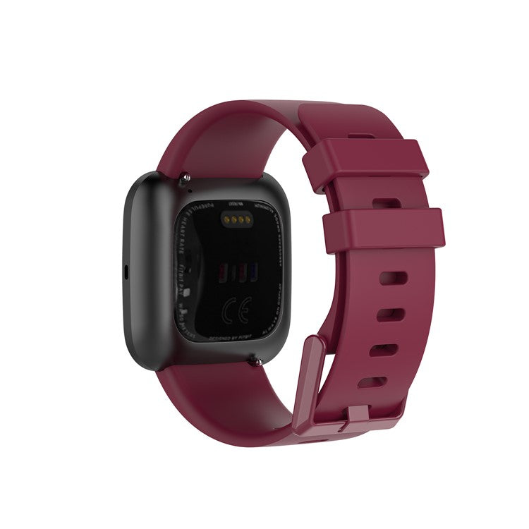 Silicone Watch Band Strap for Fitbit Versa 2/Versa Lite - Wine Red / Size: L