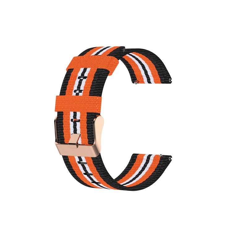 Nylon Braided Watch Band for Fitbit Versa 2/Versa Lite/Versa Blaze, Adjustable Wrist Strap Replacement - Black/Orange