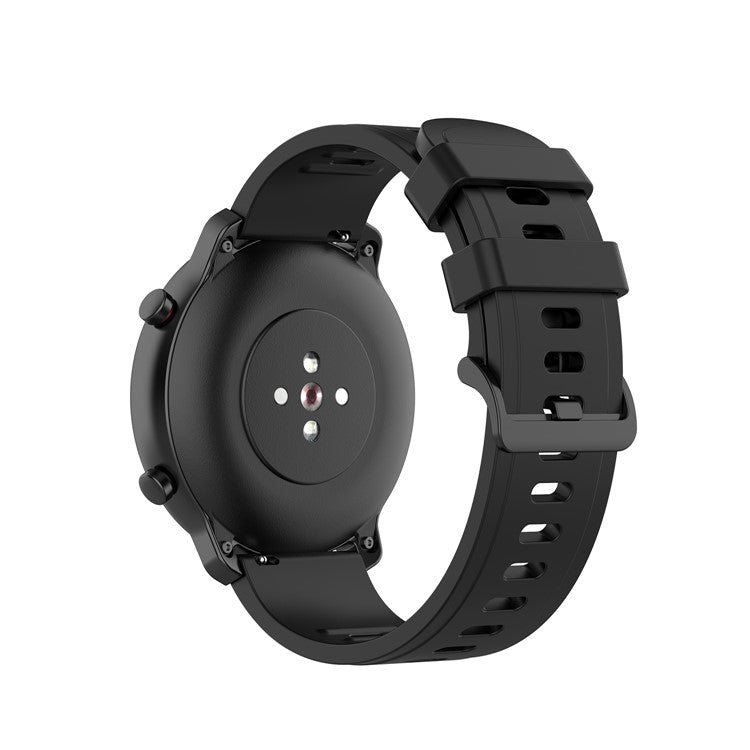 22mm Soft Watch Silicone Replacement Strap 22mm for Huami Amazfit GTR 47mm/Amazfit Pace - Black