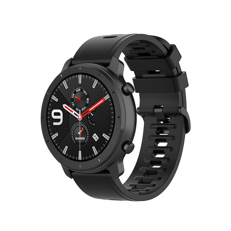 22mm Soft Watch Silicone Replacement Strap 22mm for Huami Amazfit GTR 47mm/Amazfit Pace - Black
