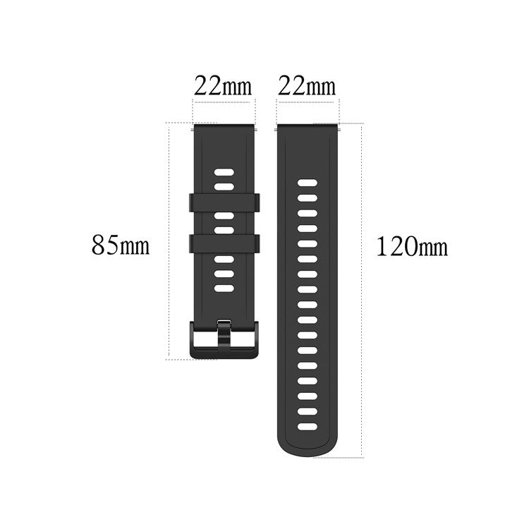 22mm Soft Watch Silicone Replacement Strap 22mm for Huami Amazfit GTR 47mm/Amazfit Pace - Black