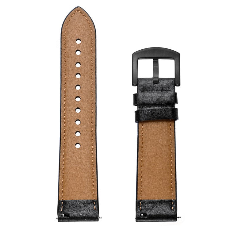 20mm Holes Design Genuine Leather Watch Strap for Huawei Watch GT 2 42mm - Black