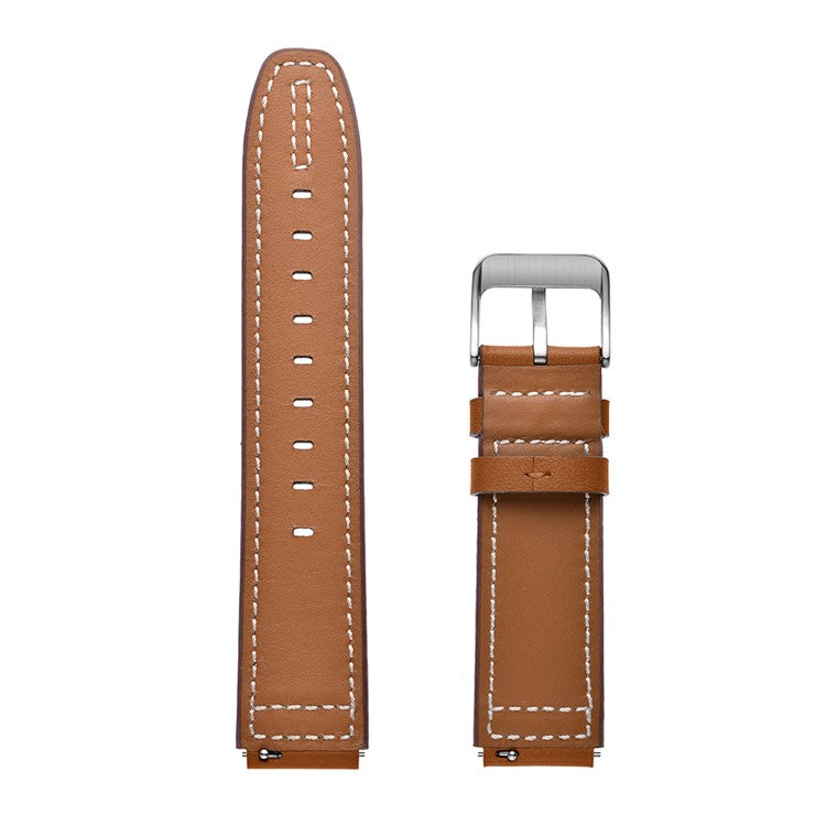 18mm Genuine Leather U Shape Head Watch Band for Huawei TalkBand B5/B3 Active/B2 Active - Brown