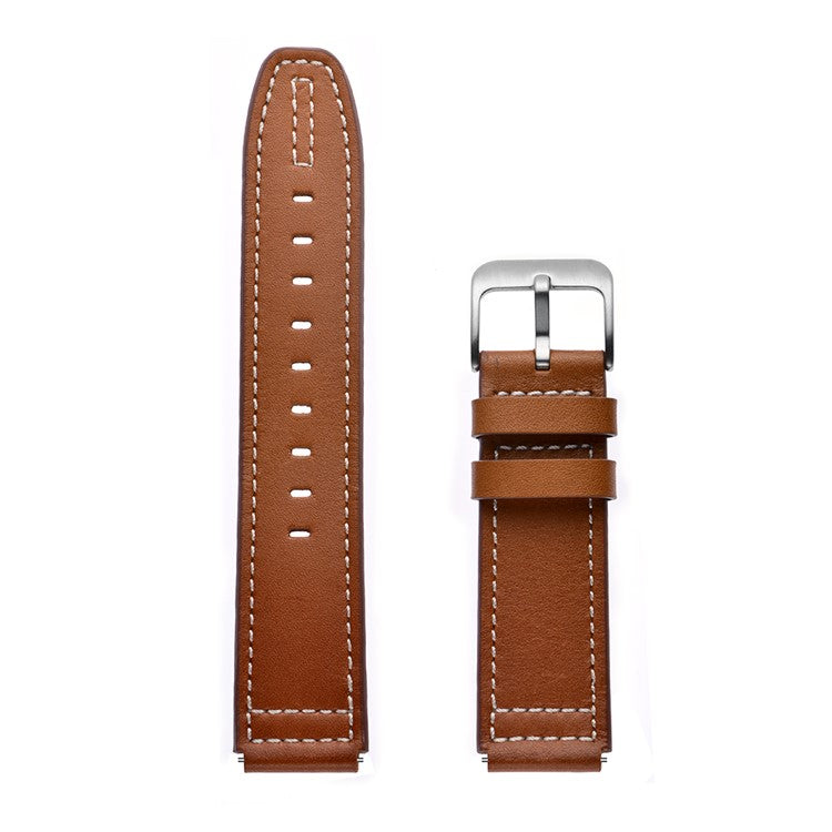 18mm Genuine Leather U Shape Head Watch Band for Huawei TalkBand B5/B3 Active/B2 Active - Brown