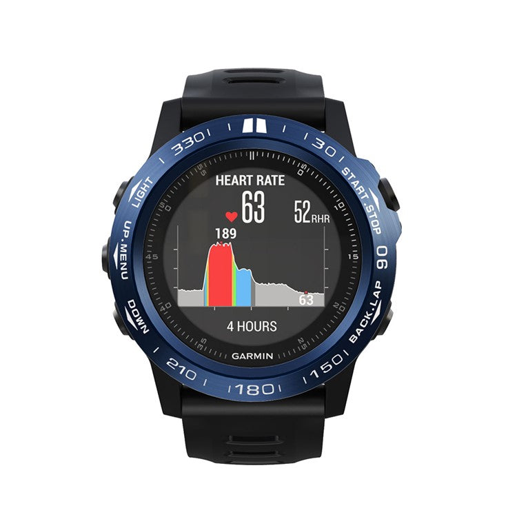 Watch Bezel Ring Stainless Steel Adhesive Cover (B Type) for Garmin Fenix 3/Fenix 3 HR - Blue Background / White Characters