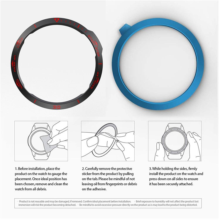 Stainless Steel Replacement Watch Bezel (Type B) for Garmin Fenix 6 / 6 Pro / 6 Sapphire - Black / Red