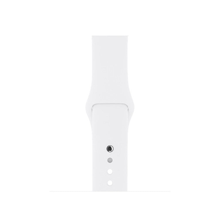 Single Color Silicone Smart Watch Band for Apple Watch Series 10 42mm / 9 8 7 41mm / SE (2023) SE (2022) SE 6 5 4 40mm / 3 2 1 38mm, Size: S / M - White