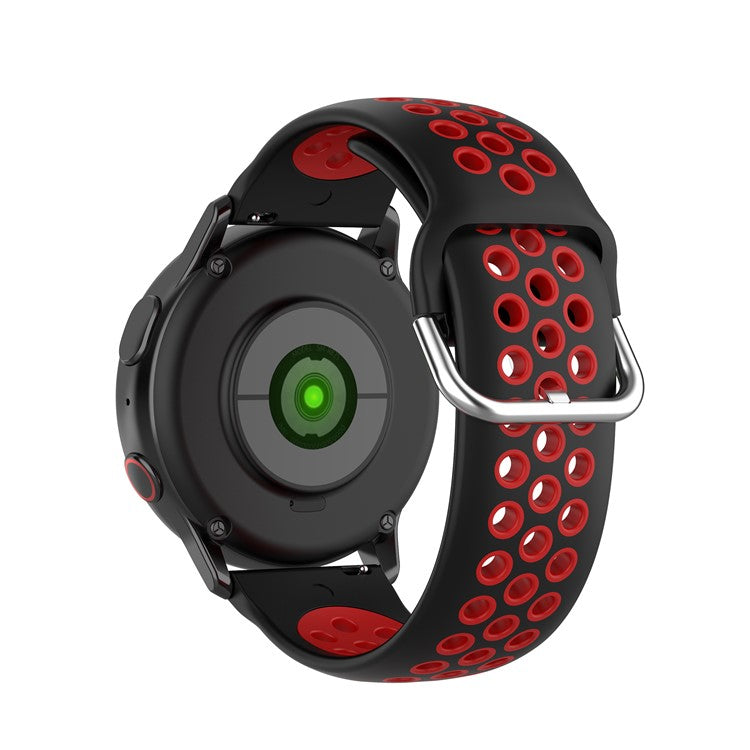 20mm Dual-color PC Replacement Smart Watchband for Samsung Galaxy Watch Active/Active2 - Black/Red