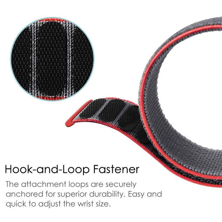 Loop Fastener Nylon Weaven Smart Watch Strap for Fitbit Charge 2 - Black/Red