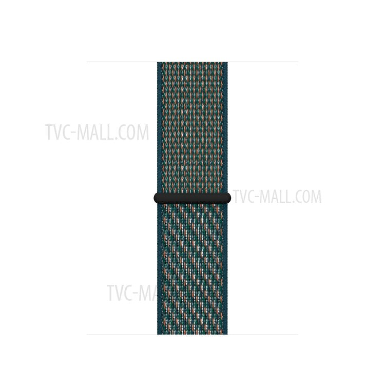 Nylon Weaven Loop Fastener Smart Bracelet Band for Apple Watch Series 10 46mm / Ultra 2 Ultra 49mm / 9 8 7 45mm / SE (2023) SE (2022) SE 6 5 4 44mm / 3 2 1 42mm - Orange / Green