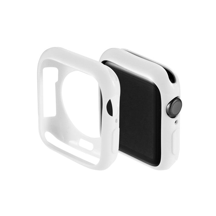 Silicone Smart Watch Case Cover for Apple Watch Series 6 SE 5 4 44mm / Series 3 2 1 42mm - White