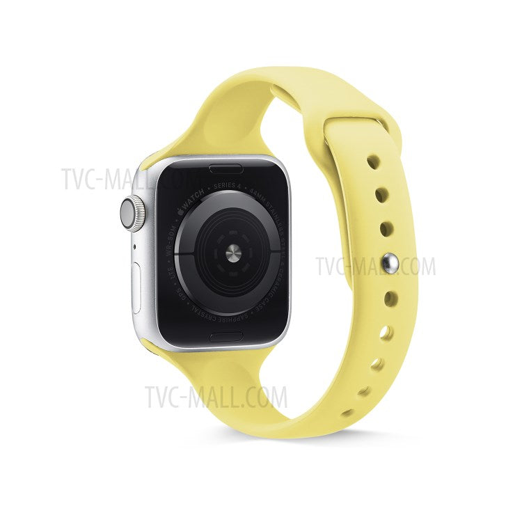 Thin Narrow Replacement Silicone Strap for Apple Watch Series 10 42mm / 9 8 7 41mm / SE (2023) SE (2022) SE 6 5 4 40mm / 3 2 1 38mm - Yellow