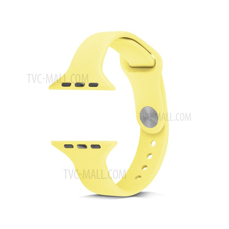 Thin Narrow Replacement Silicone Strap for Apple Watch Series 10 42mm / 9 8 7 41mm / SE (2023) SE (2022) SE 6 5 4 40mm / 3 2 1 38mm - Yellow