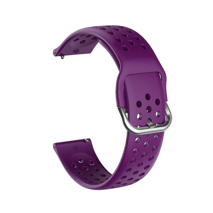 20mm Soft Silicone Watch Strap Replacement Smart Watch Band Strap for Huawei GT2 42mm Smart Watch / Huami Amazfit Watch Youth Edition - Purple