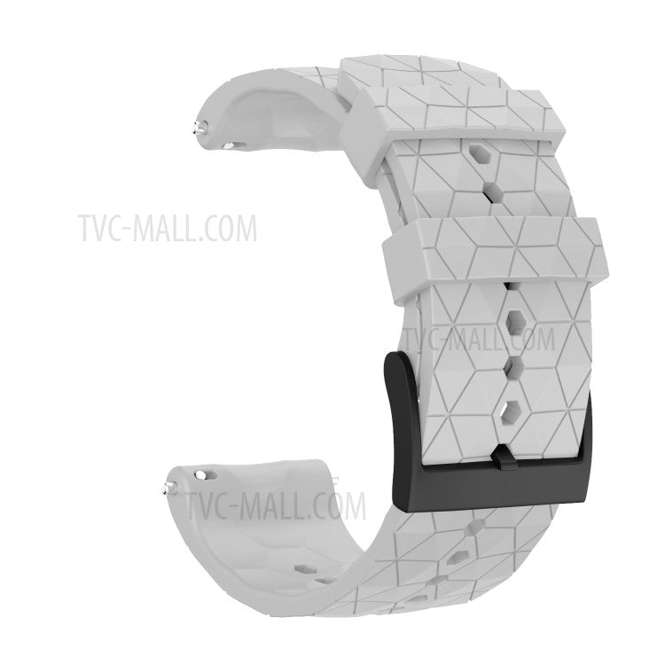 24mm Rhombic Grain Silicone Smart Watch Replacement Strap for Suunto 7/9/9 Baro/D5 - White