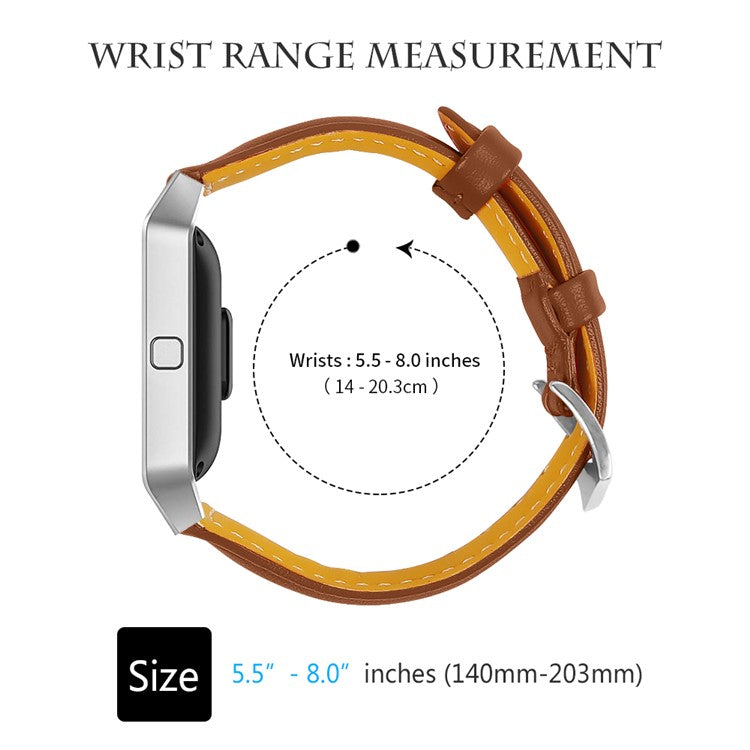 Top Layer Cowhide Leather Smart Watch Band for Fitbit Blaze - Brown