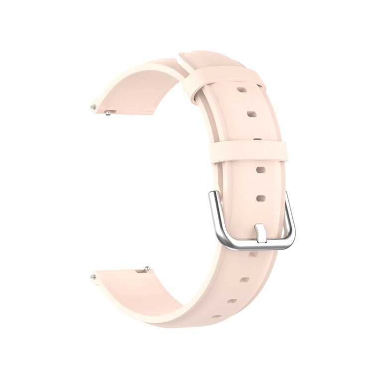 20mm Genuine Leather Smart Watch Band Replacement for Samsung Galaxy Watch Active2/Huawei Watch GT 3 42mm - Pink