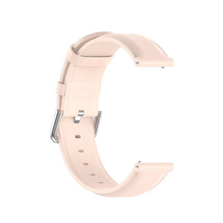 20mm Genuine Leather Smart Watch Band Replacement for Samsung Galaxy Watch Active2/Huawei Watch GT 3 42mm - Pink