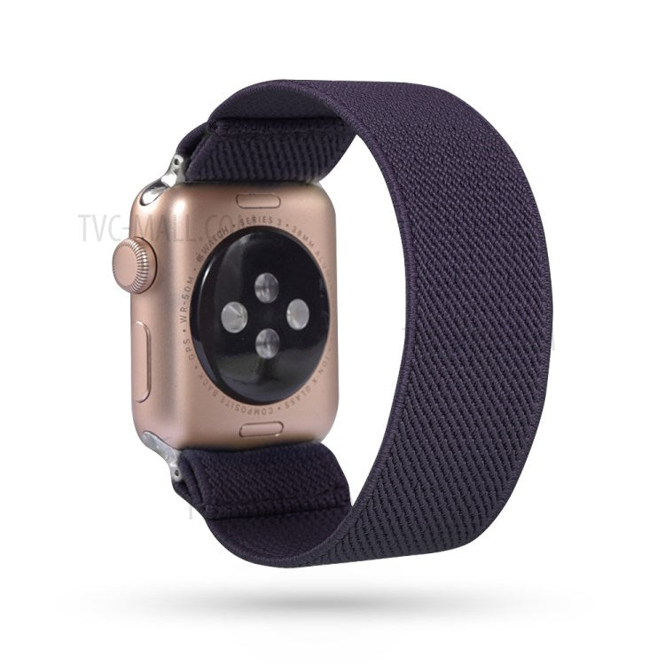 Solid Color Printing Nylon Smart Watch Band for Apple Watch Series 8 45mm / Ultra 49mm / 7 45mm / Series 6 / SE / SE (2022) 44m / 5 / 4 44mm / Series 3 / 2 / 1 42mm - Dark Purple