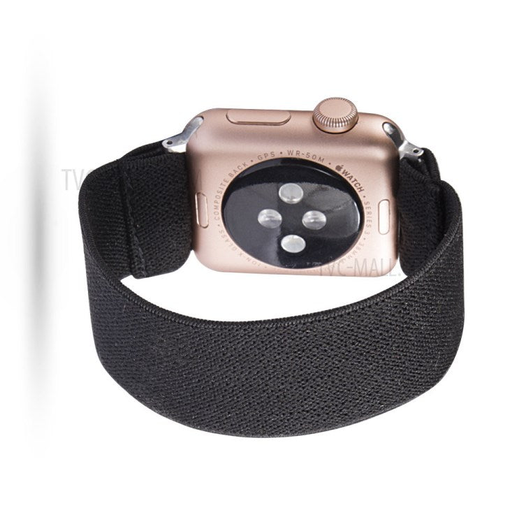 Solid Color Printing Nylon Smart Watch Band for Apple Watch Series 8 45mm / Ultra 49mm / 7 45mm / Series 6 / SE / SE (2022) 44m / 5 / 4 44mm / Series 3 / 2 / 1 42mm - Black