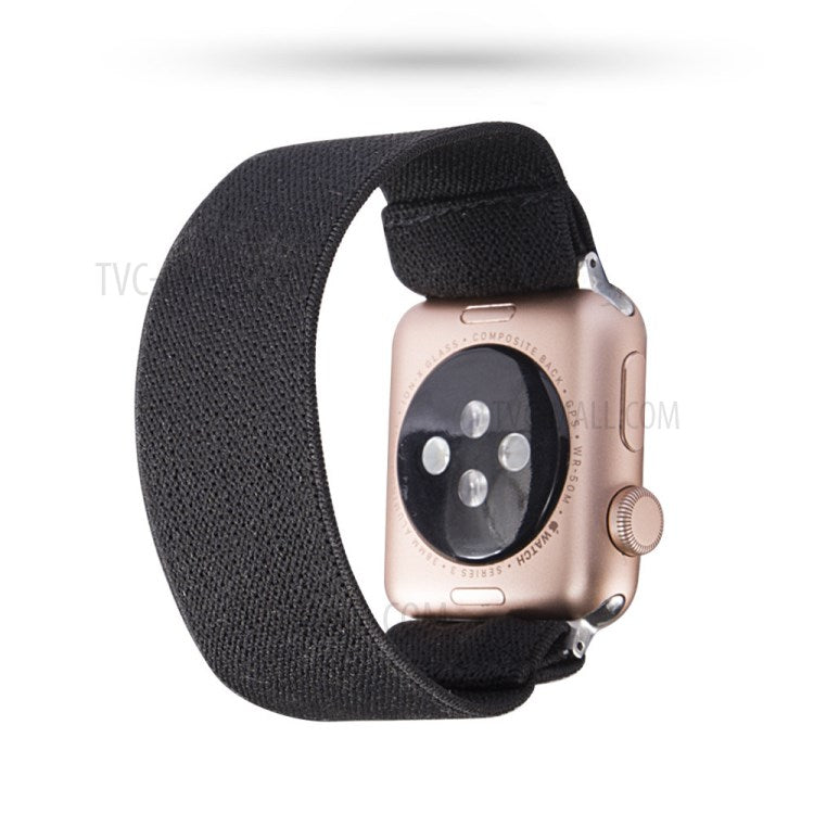 Solid Color Printing Nylon Smart Watch Band for Apple Watch Series 8 45mm / Ultra 49mm / 7 45mm / Series 6 / SE / SE (2022) 44m / 5 / 4 44mm / Series 3 / 2 / 1 42mm - Black