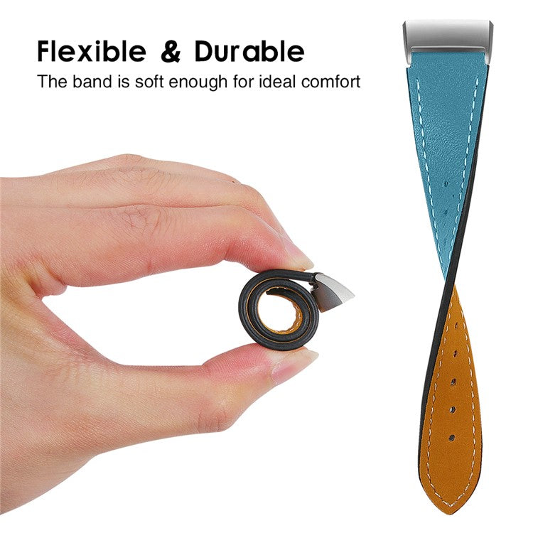 For Fitbit Charge 4/3 Watch Strap Genuine Leather Smart Watch Band Replacement - Blue