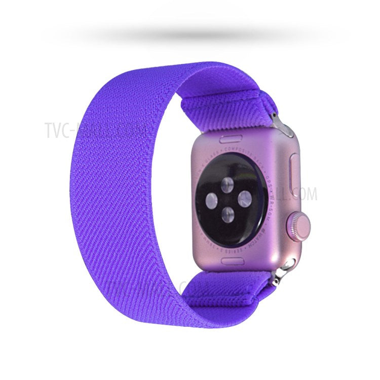 Solid Color Printing Nylon Watch Band for Apple Watch Series 10 42mm / 9 8 7 41mm / 6 5 4 SE SE (2022) SE (2023) 40mm / 3 2 1 38mm - Purple